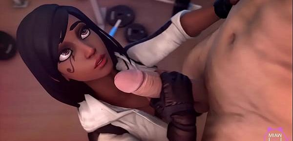  Pharah teasing that dick with her tongue